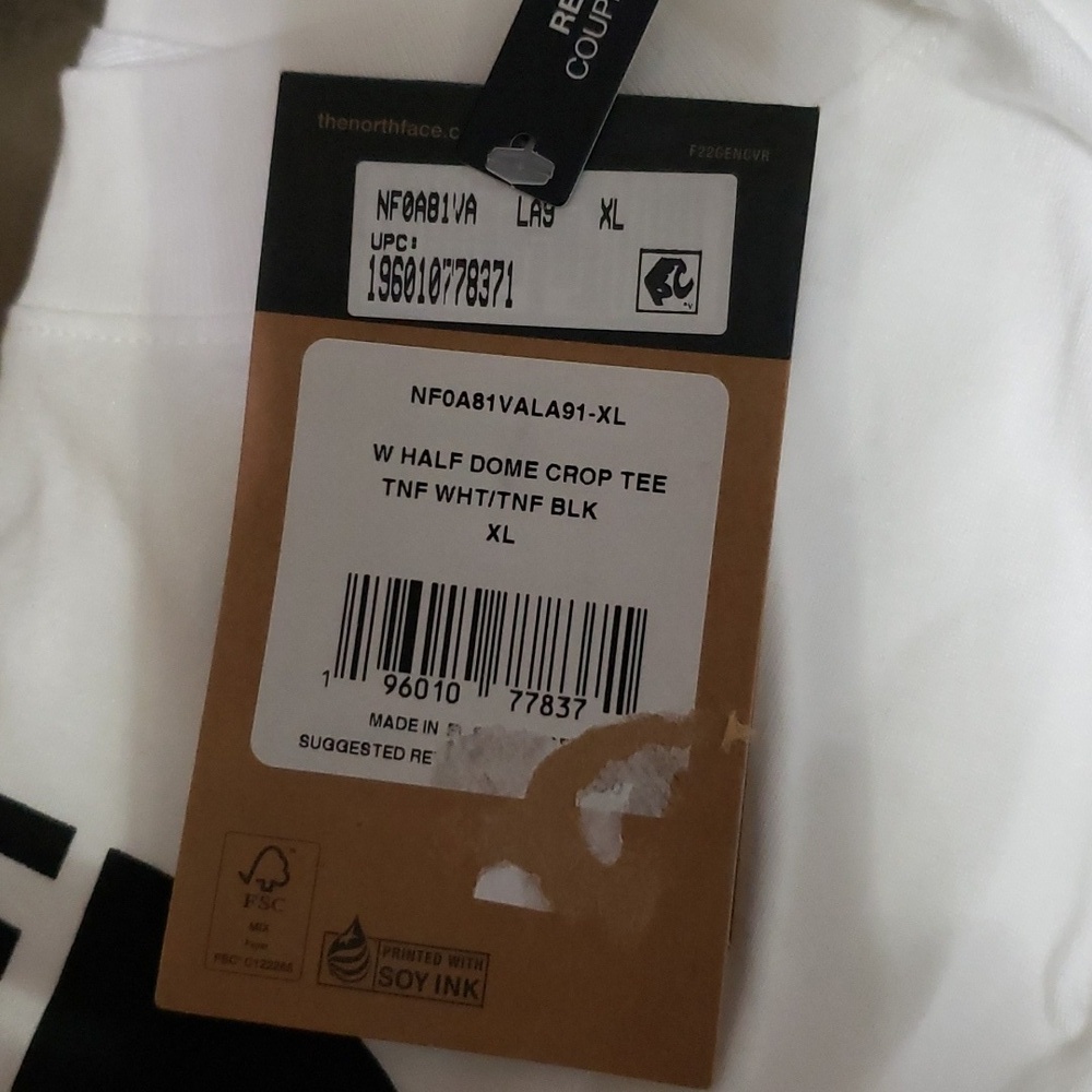 The North Face Womens White Crop Tee Shirt Large - Picture 7 of 9